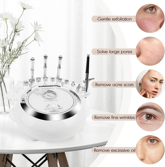 3 in 1 Diamond Face Machine for Facial Skin Care, Professional Suction Power Facial Device Equipment, 65-68Cmhg Facial Skin Care Salon Equipment