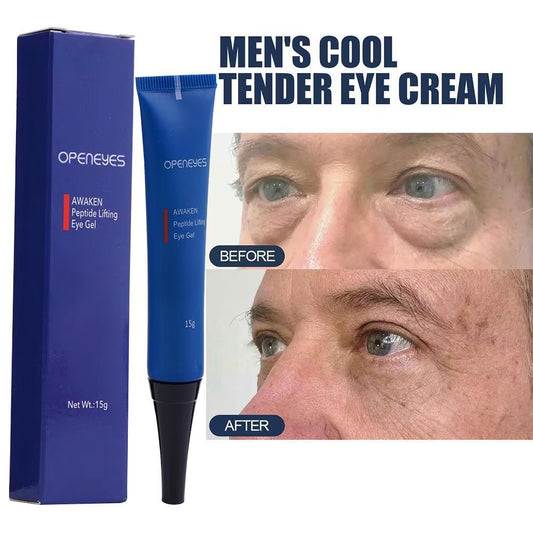 15G Openeyes Awaken Peptide Lifting Eye Gel Men Eye Cream Moisturizing under Eye Cream Fade Dark Circles and Puffiness Fine Line
