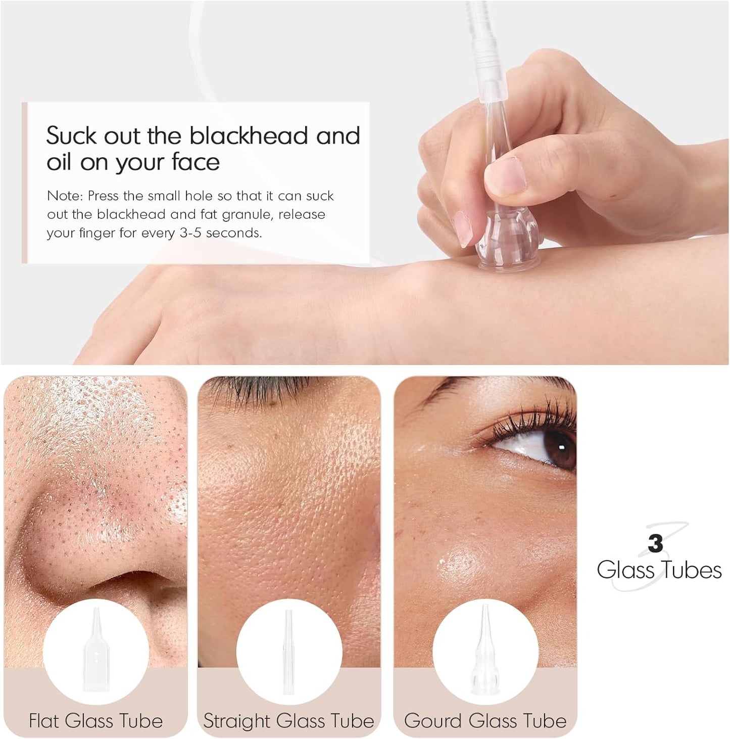 3 in 1 Diamond Face Machine for Facial Skin Care, Professional Suction Power Facial Device Equipment, 65-68Cmhg Facial Skin Care Salon Equipment