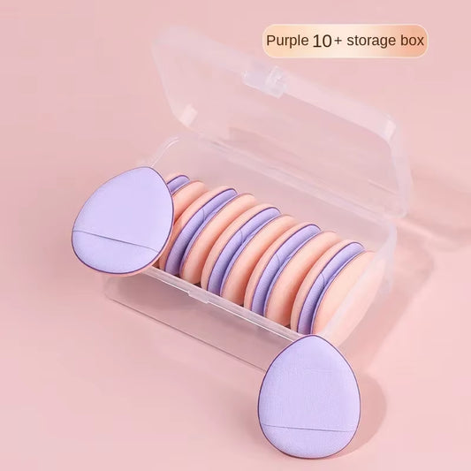 10Pcs Mini Finger Puff Foundation Small Air Cushion Powder Sponge Face Concealer BB Cream Cosmetic Applicator Makeup Tools