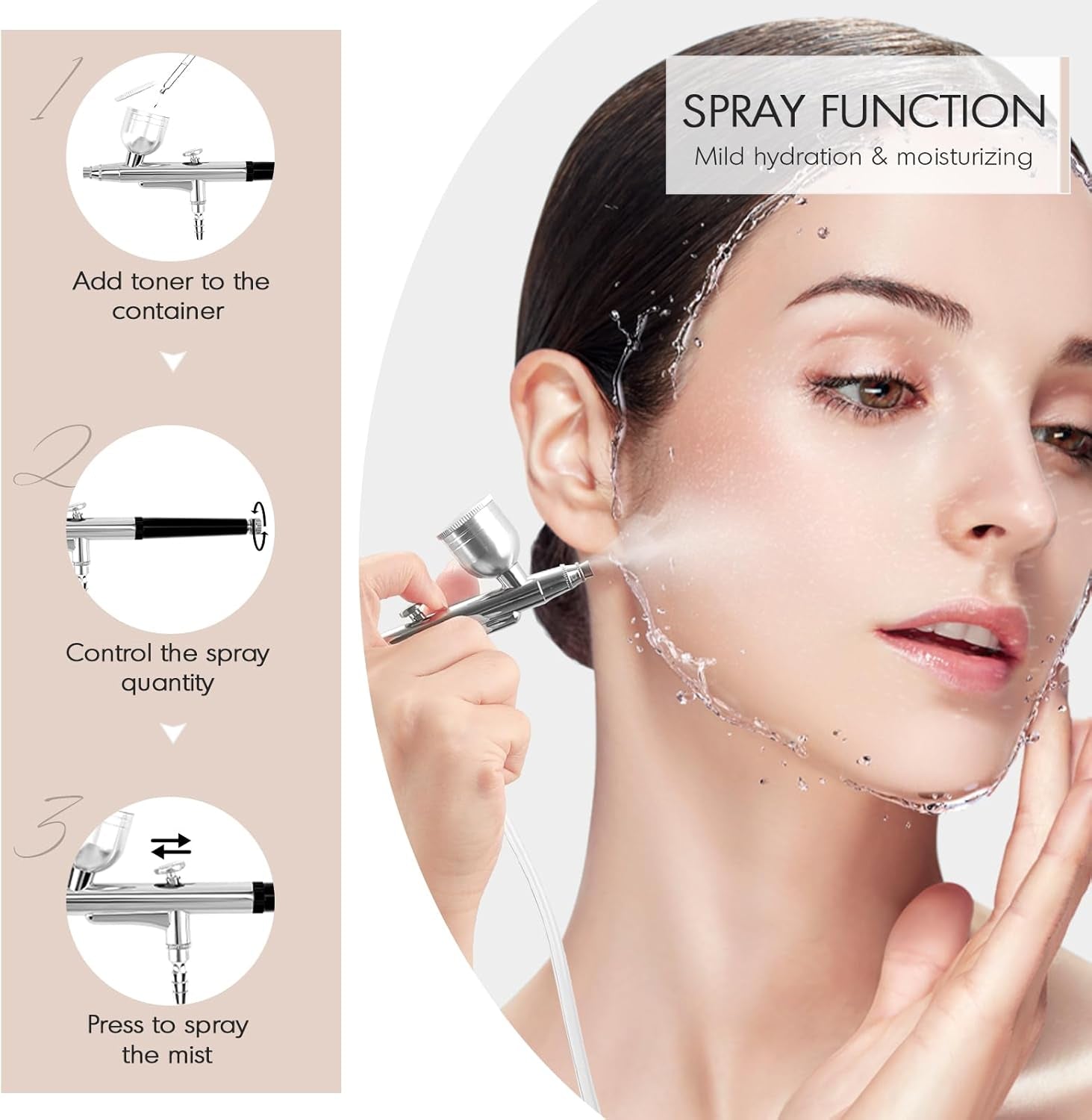 3 in 1 Diamond Face Machine for Facial Skin Care, Professional Suction Power Facial Device Equipment, 65-68Cmhg Facial Skin Care Salon Equipment