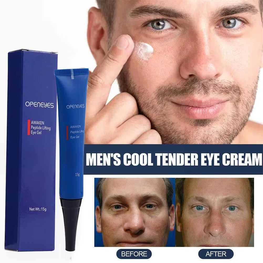 15G Openeyes Awaken Peptide Lifting Eye Gel Men Eye Cream Moisturizing under Eye Cream Fade Dark Circles and Puffiness Fine Line